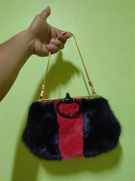 gucci goat fur signature wallet|Gucci Fur Purse .